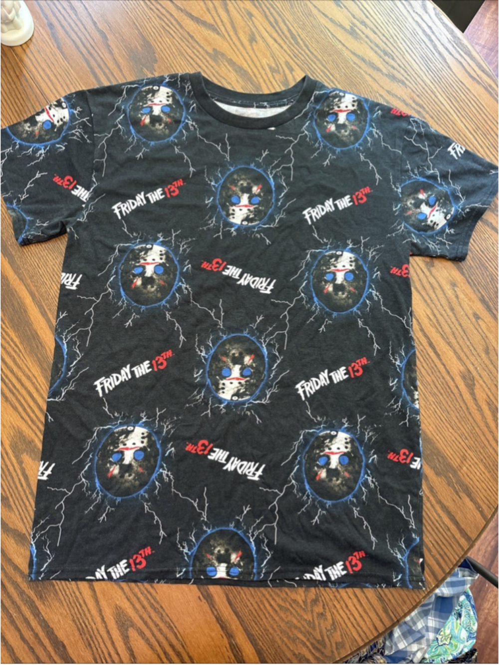 Friday the 13th Men's Graphic Full Print Back And Front Size L Jason Mask